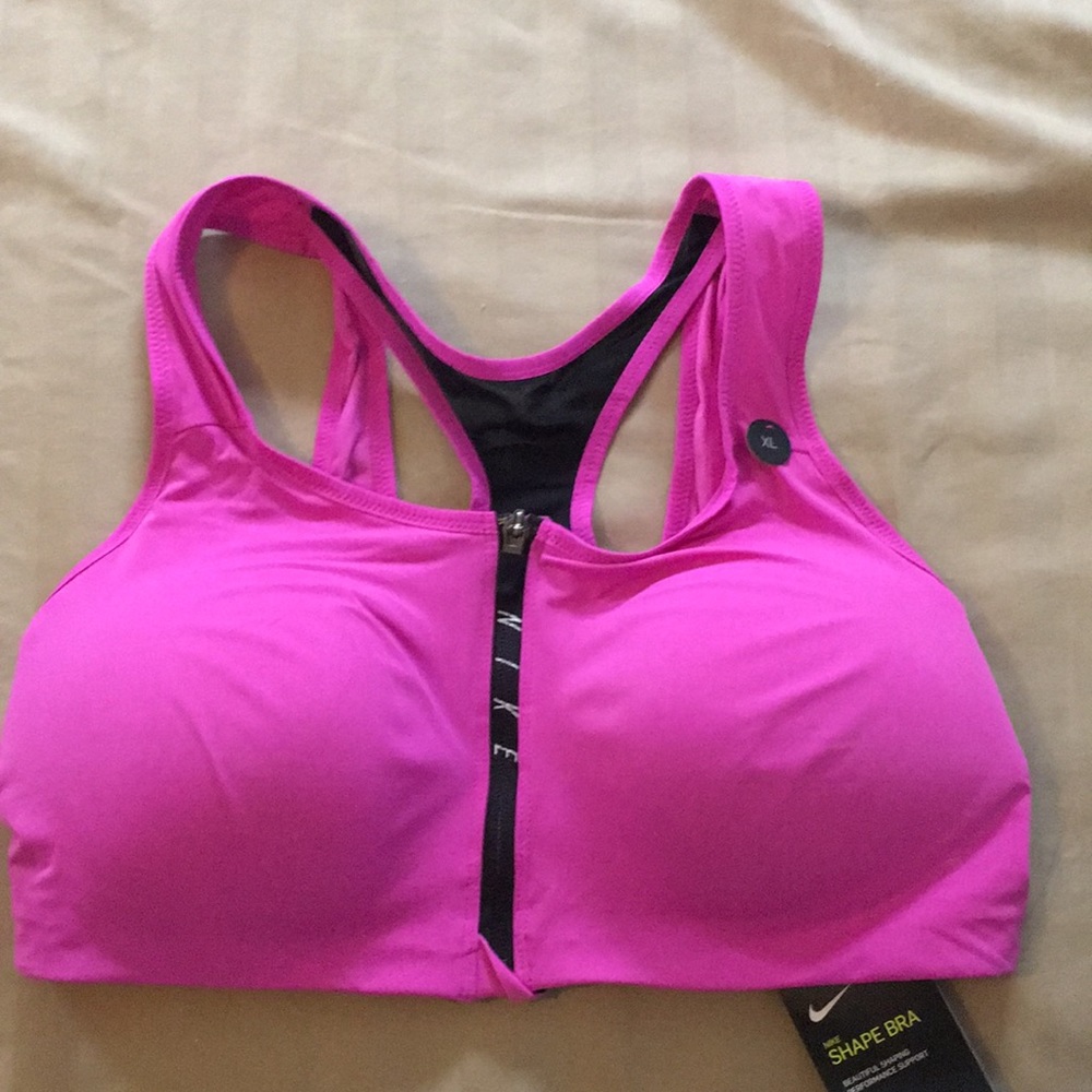 Nike Shape NWT sports bra zip front XL